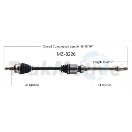 Surtrack Axle Cv Axle Shaft, Mz-8226 MZ-8226